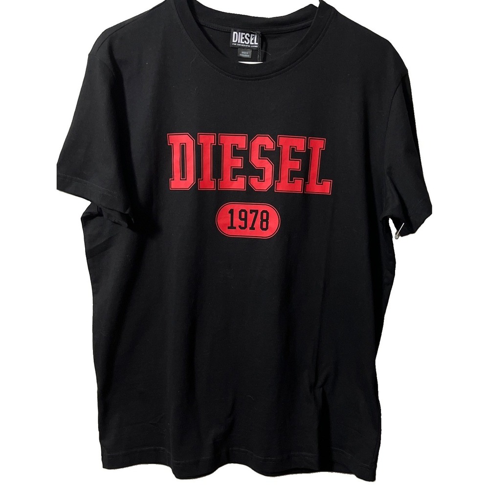 Diesel T-Diegor 1-A T-Shirt Cotton Jersey Tricot Short Sleeve Black Men's XL NWT